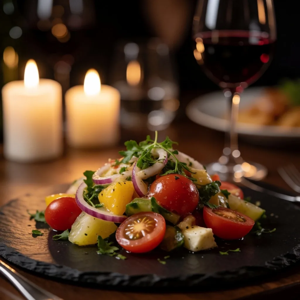 Jedzenie poza domem — talerz w restauracji